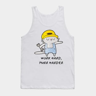 Work Hard Purr Harder Tank Top